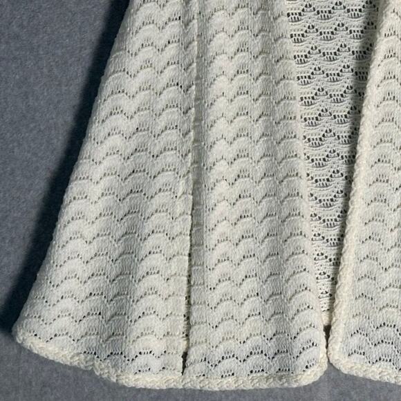 Lane Bryant One Size‎ Collared Crochet Knit Poncho Cape Cream Wrap Shawl Wool - Picture 7 of 9